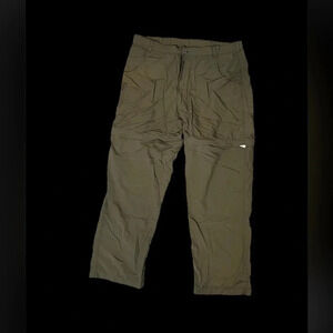 White Sierra Convertible Pants XL Zip Off Tan/green Nylon Hiking Outdoor Fish